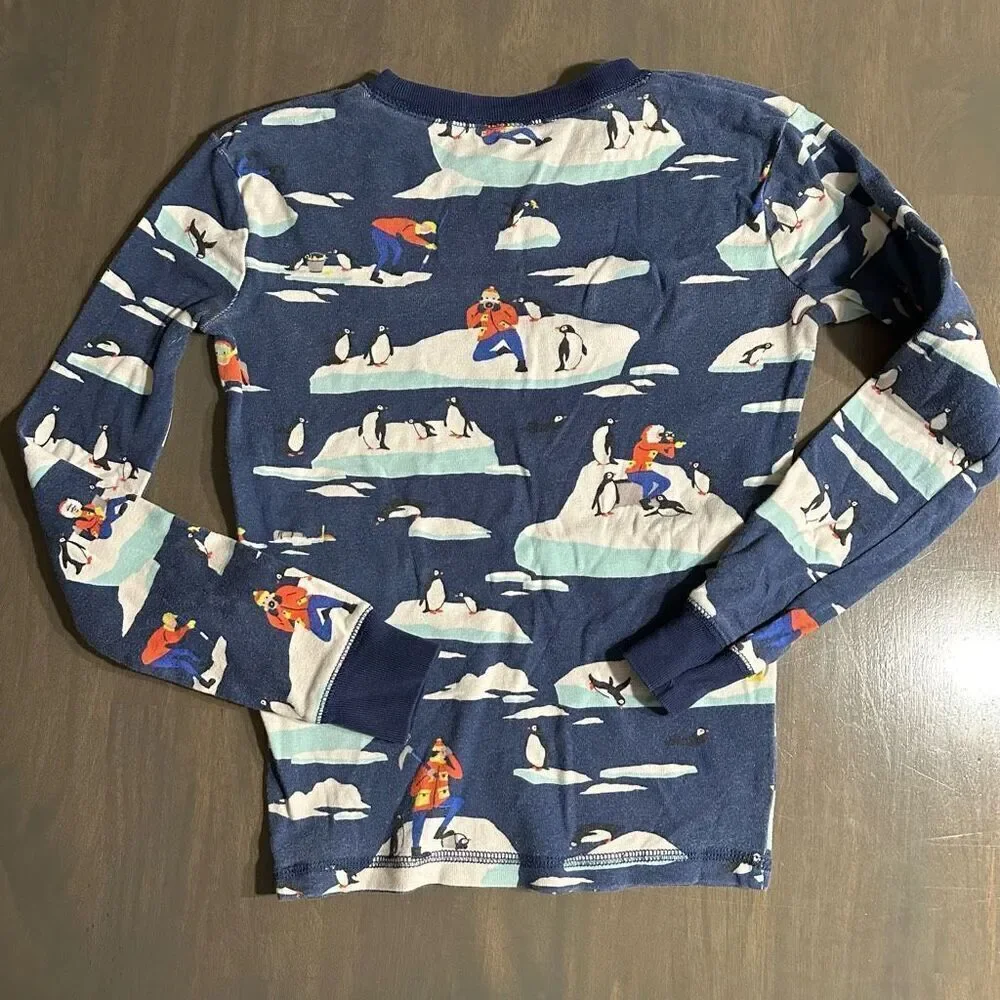 Mini Boden size 10 Year Winter Scene Long John Pajama TOP ONLY